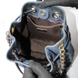 Carolina Herrera Navy Leather Bucket Bag