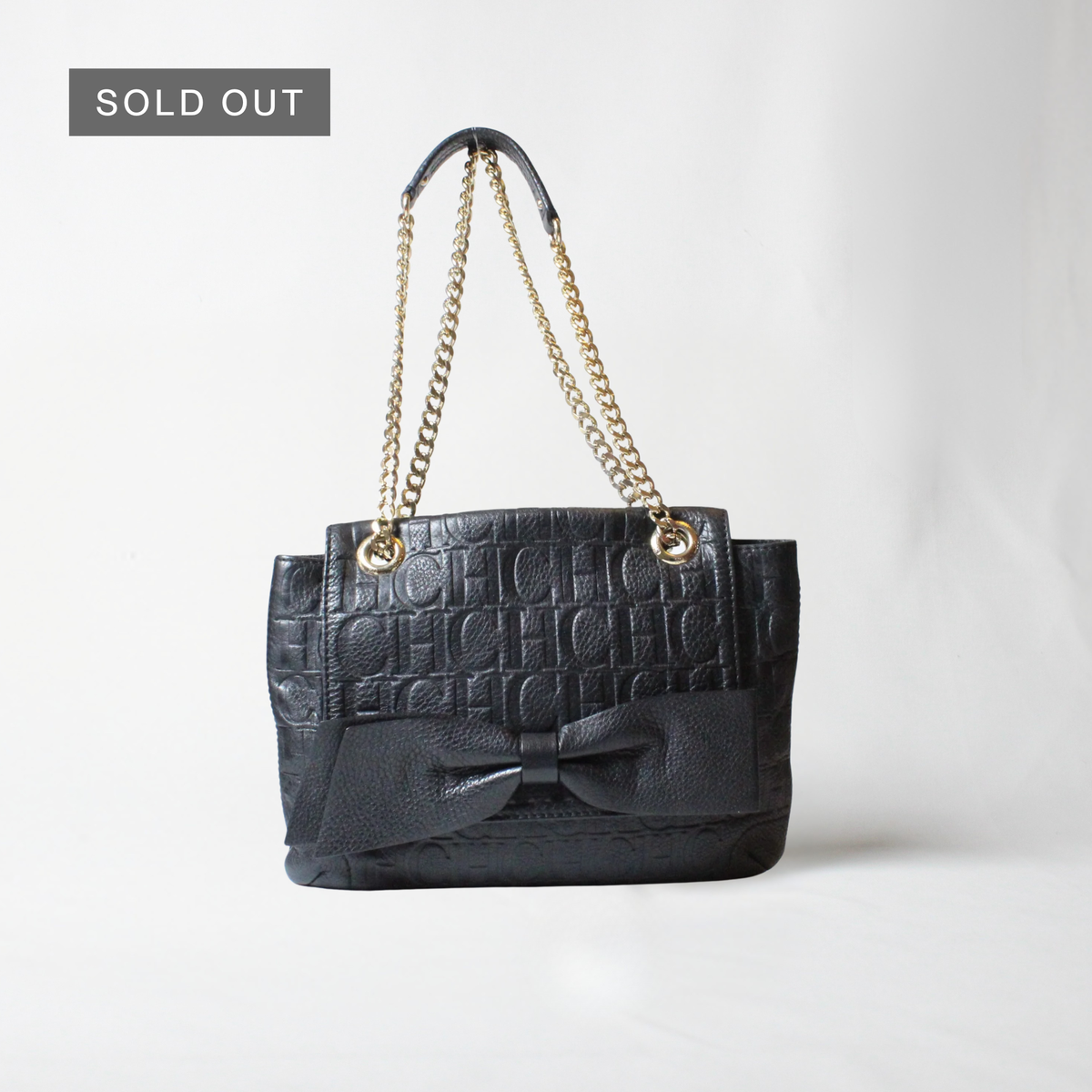 Carolina Herrera black Audrey monogram bag
