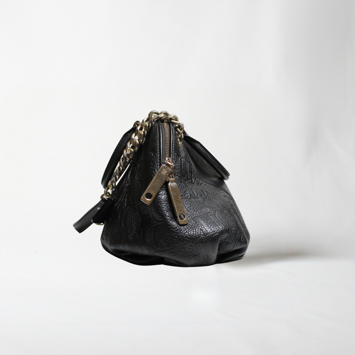 Carolina Herrera Monogram Leather Hobo Bag