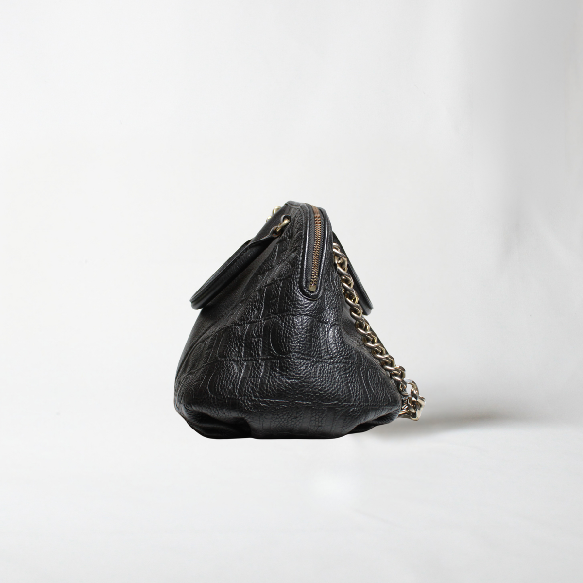 Carolina Herrera Monogram Leather Hobo Bag