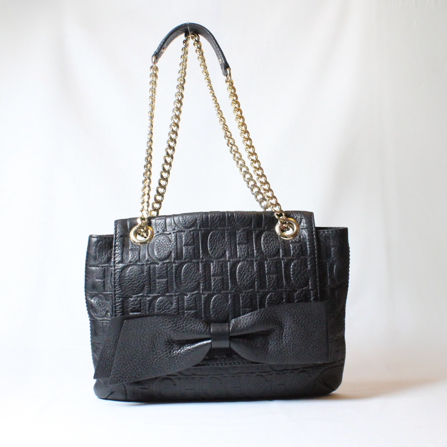 Carolina Herrera black Audrey monogram bag