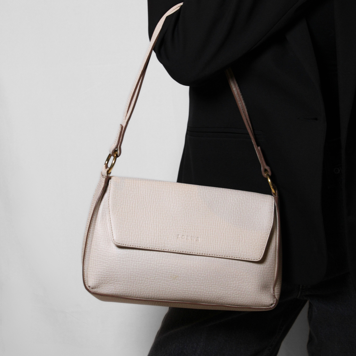 Vintage Loewe Leather Shoulder Bag