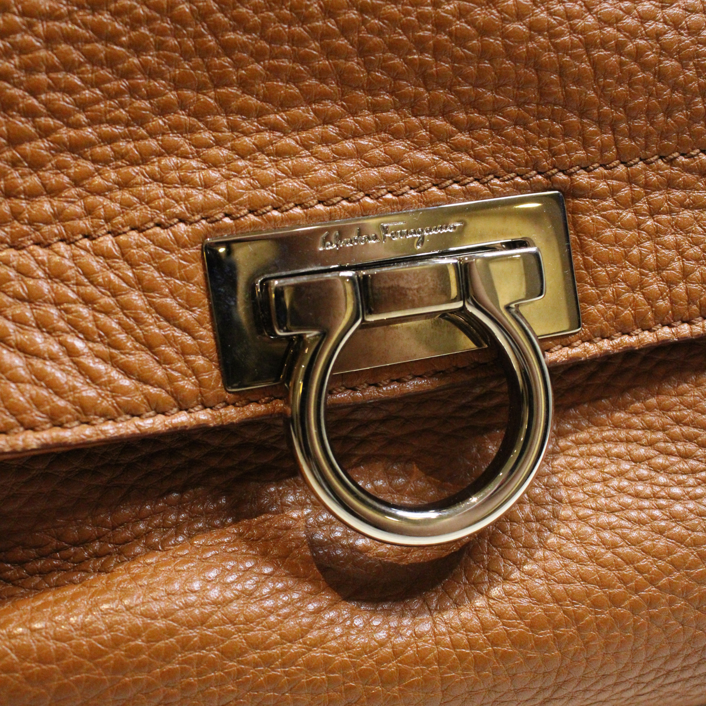 Salvatore Ferragamo Brown Gancini