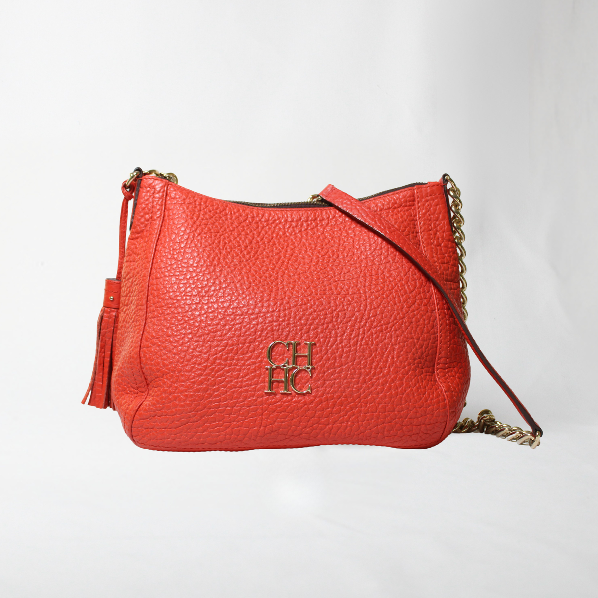 Carolina Herrera Tassel Red Leather Bag
