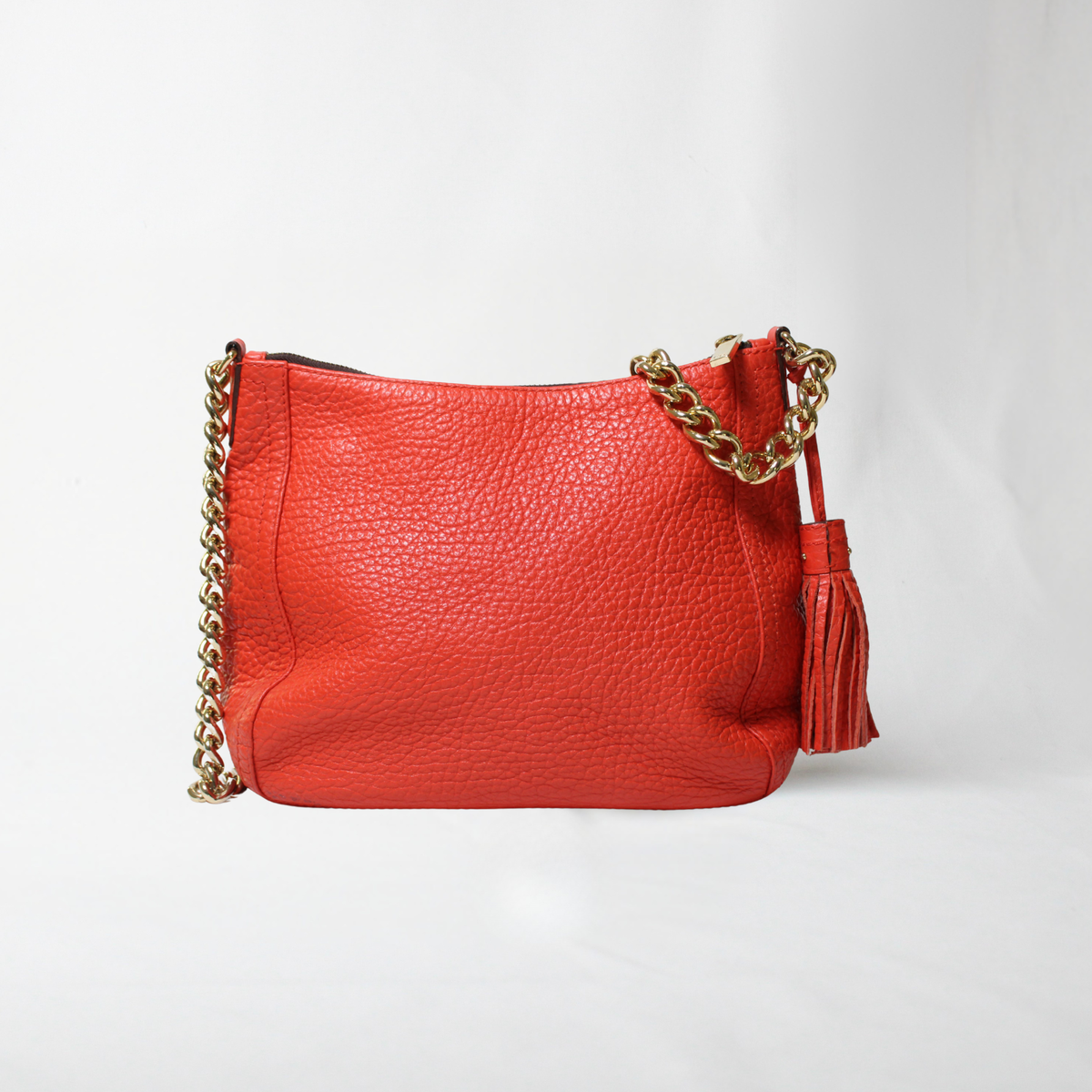 Carolina Herrera Tassel Red Leather Bag