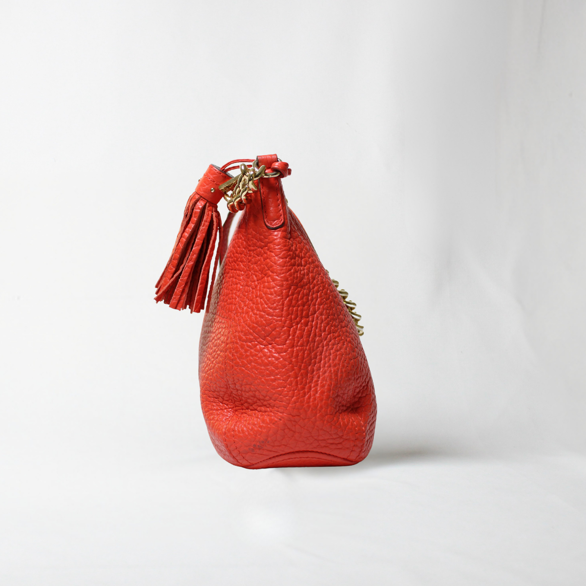 Carolina Herrera Tassel Red Leather Bag