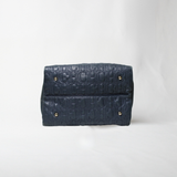 Carolina Herrera Navy Leather Bucket Bag