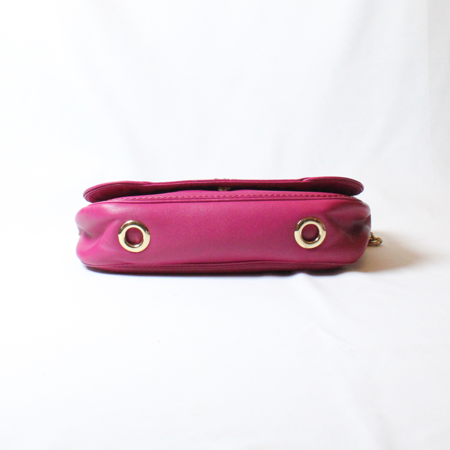 Carolina Herrera magenta leather flap