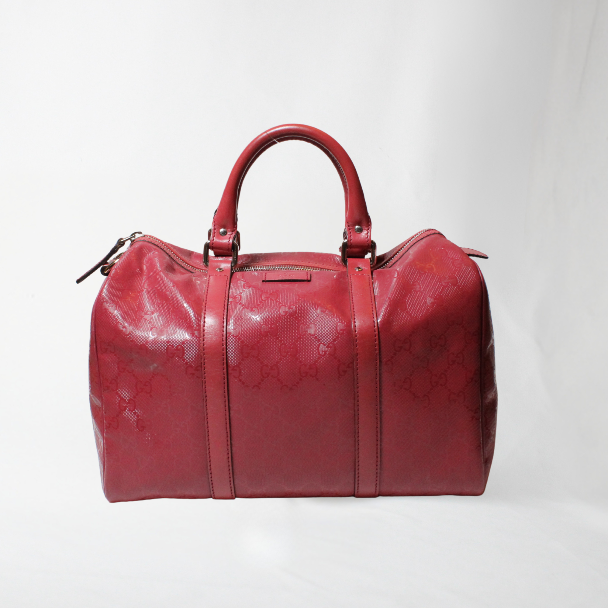 Gucci Red GG Medium Joy Boston Bag.
