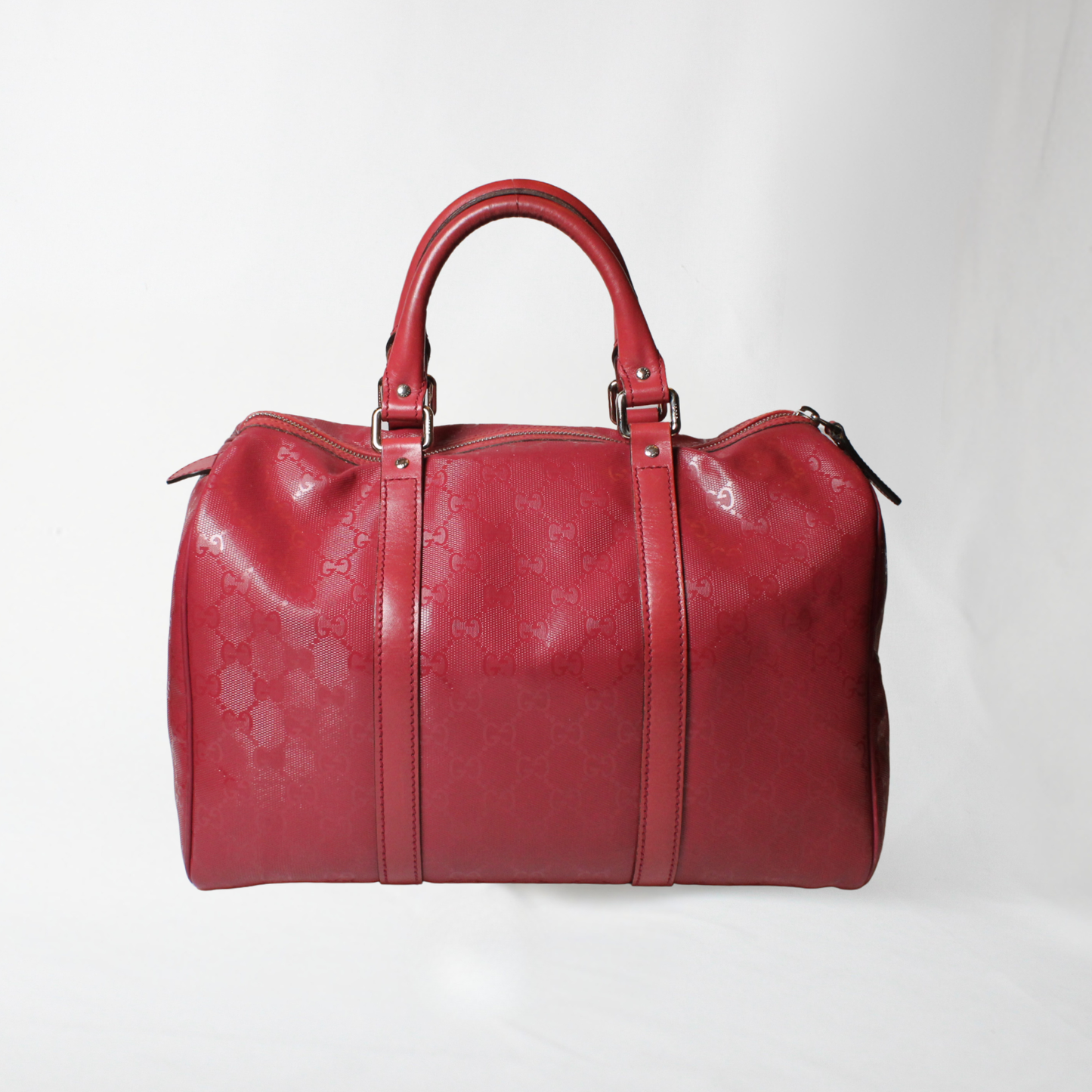 Gucci Red GG Medium Joy Boston Bag.