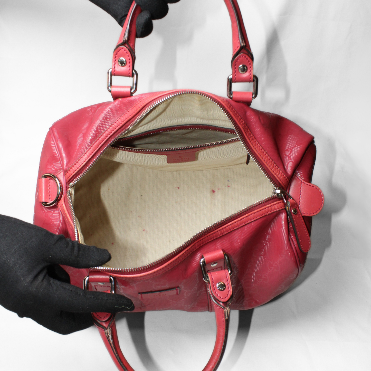 Gucci Red GG Medium Joy Boston Bag.