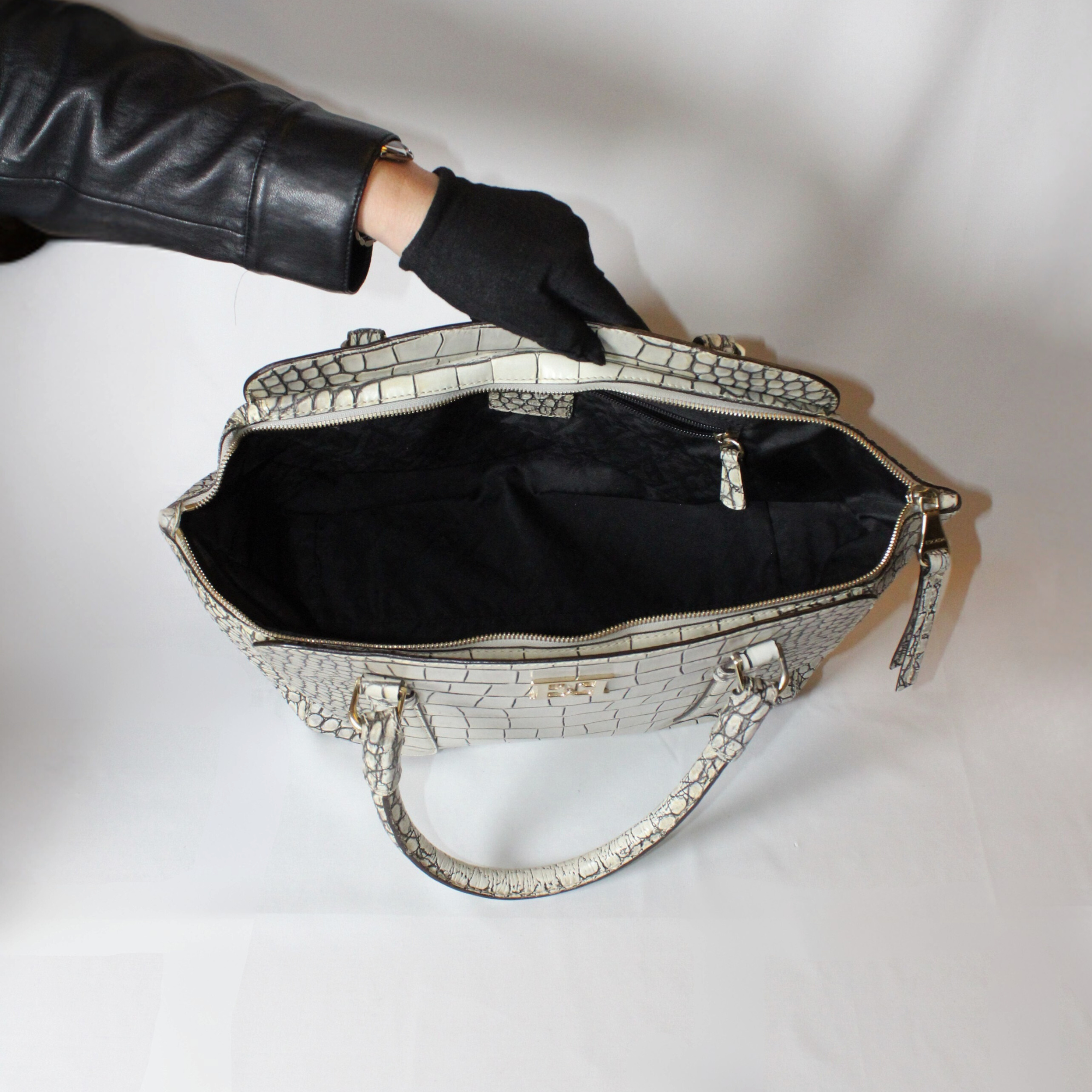 Escada Croc Embossed Leather bag