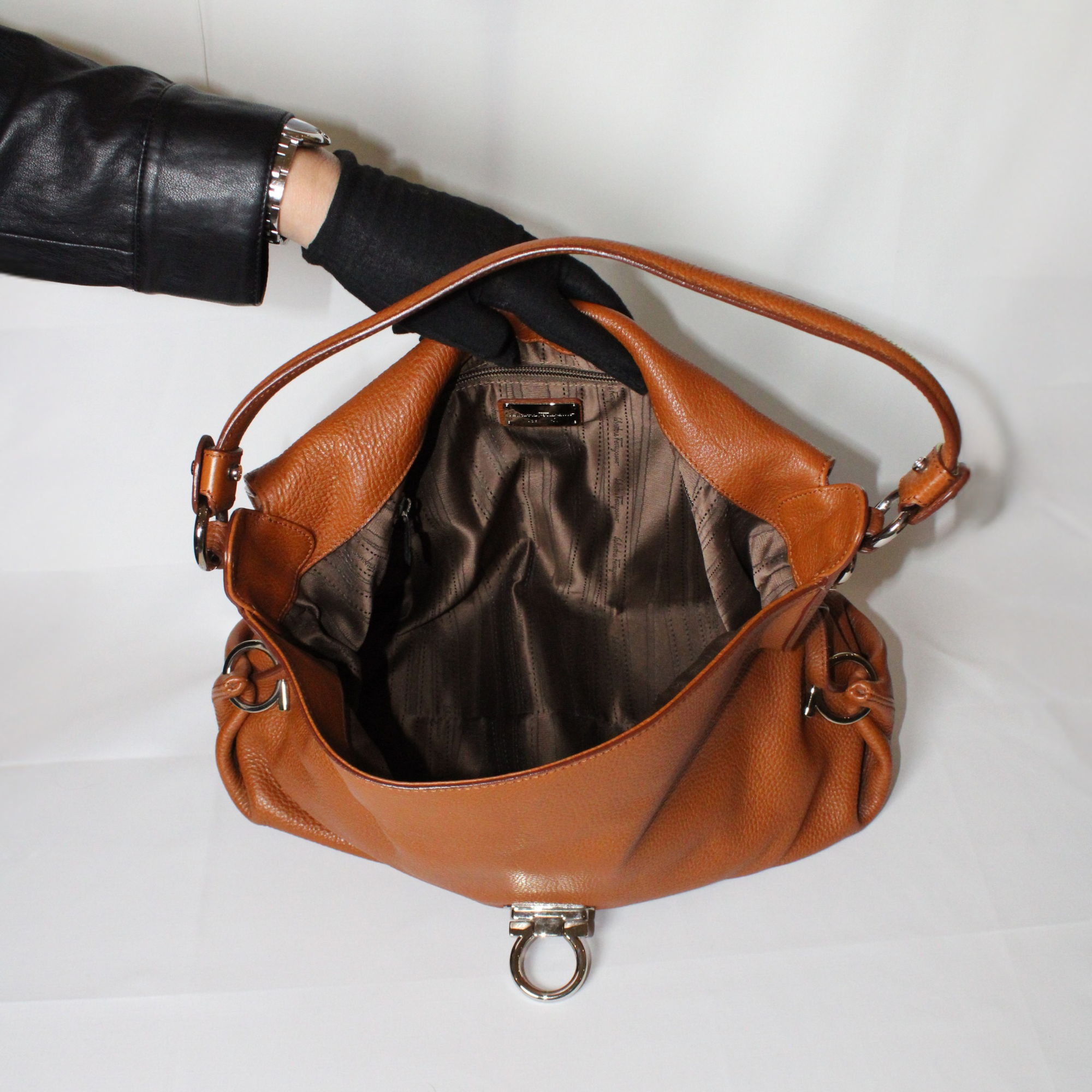 Salvatore Ferragamo Brown Gancini