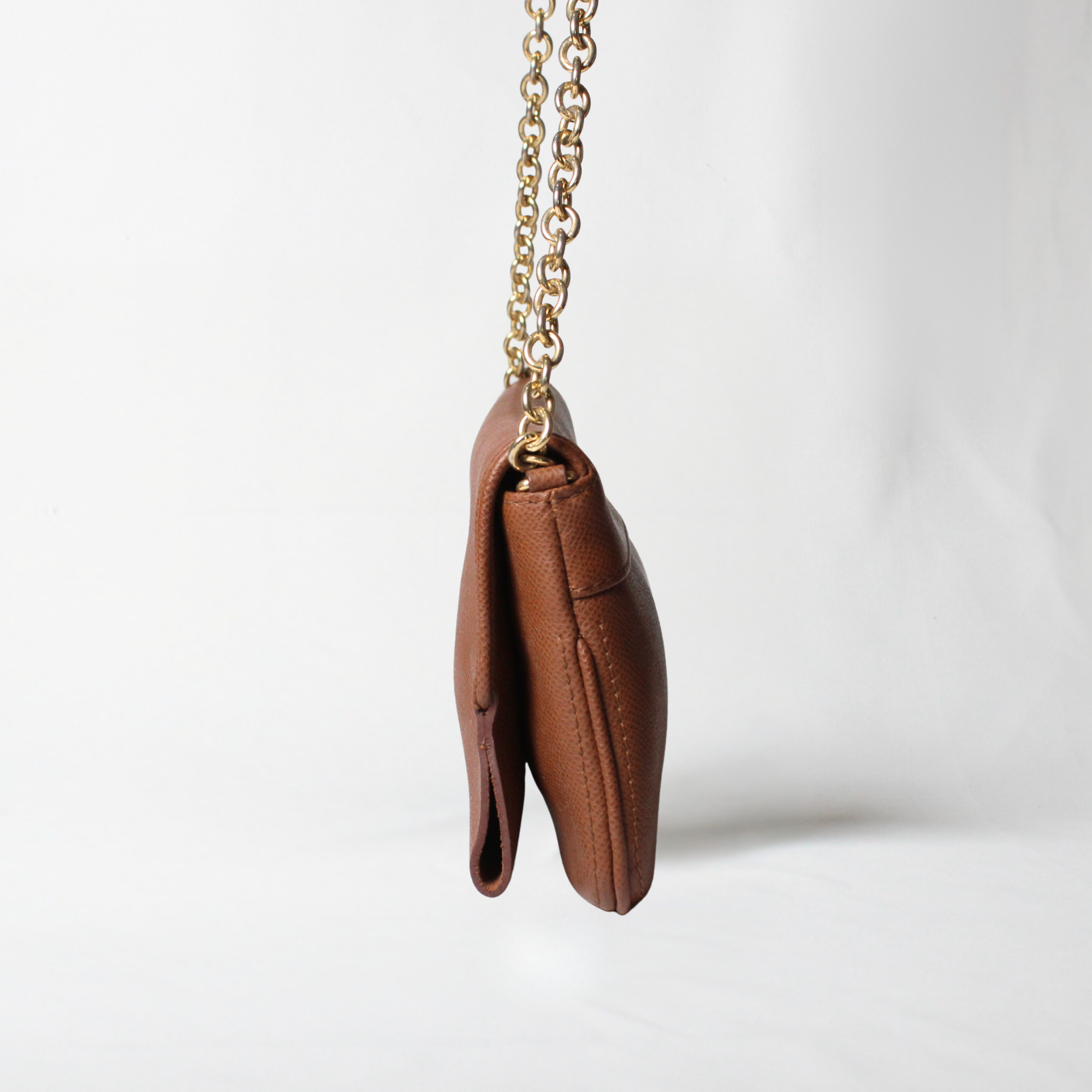 Carolina Herrera Tan Leather Chain Flap
